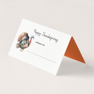 Aquarell Truthahn Thanksgiving Platzkarte