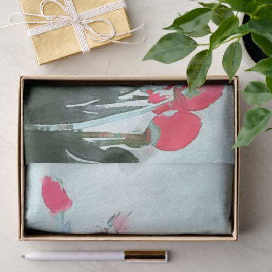 Aquarell Tulips Bouquet FrühlingsIllustration Seidenpapier (Geschenk)