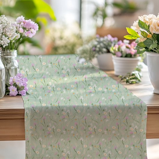 Aquarell Tulips Lilien des Tales Kurzer Tischläufer