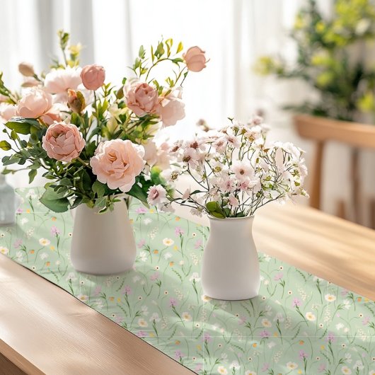 Aquarell Tulips Lilien des Tales Kurzer Tischläufer