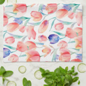 Aquarell Tulips Pattern Küchenhandtücher Geschirrtuch (Gefaltet)