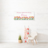 Aquarell-Tulpen 80. Geburtstagsfeier Banner (Insitu)
