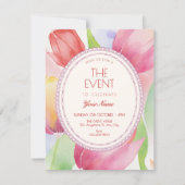 Aquarell-Tulpen blühen  Einladung (Vorderseite)