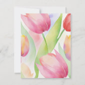 Aquarell-Tulpen blühen Save The Date (Rückseite)