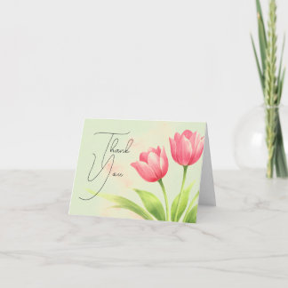 Aquarell-Tulpen-Blumen-Hochzeit-Dankeskarten Dankeskarte