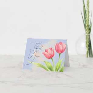 Aquarell-Tulpen-Blumen-Hochzeit-Dankeskarten Dankeskarte