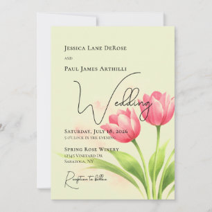 Aquarell-Tulpen-Blumen-Hochzeitseinladung Einladung