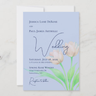 Aquarell-Tulpen-Blumen-Hochzeitseinladung Einladung