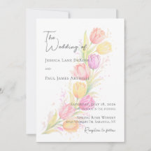 Aquarell-Tulpen-Blumen-Hochzeitseinladung