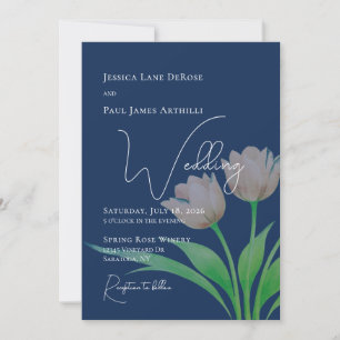 Aquarell-Tulpen-Blumen-Hochzeitseinladung Einladung