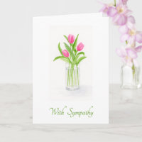Aquarell-Tulpen-Blumenstrauß in Vasen-SYMPATHIE