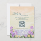 Aquarell-Tulpen-Frühlings-QR-Code-Hochzeit Antwort (Rückseite)