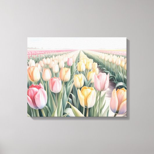 Aquarell-Tulpen Leinwanddruck (Vorderseite)