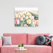 Aquarell-Tulpen Leinwanddruck (Insitu (Wohnzimmer))