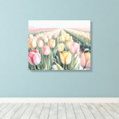 Aquarell-Tulpen Leinwanddruck (Insitu (Holzboden))