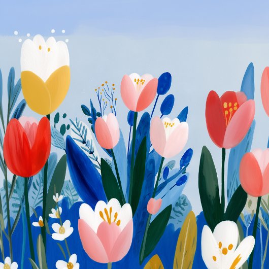 Aquarell-Tulpen Muttertags handgemalt Feiertagskarte