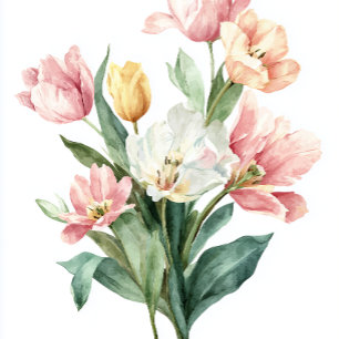 Aquarell-Tulpen-Muttertags-Karte Minimalistisch Feiertagskarte