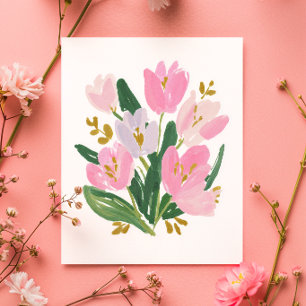 Aquarell-Tulpen-Muttertags-Karte minimalistisch Feiertagskarte