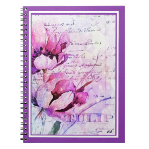 Aquarell-Tulpen Notizbuch Notizblock