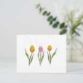 Aquarell Tulpen Postkarte (Stehend Vorderseite)