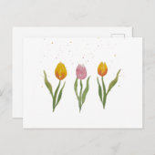 Aquarell Tulpen Postkarte (Vorne/Hinten)