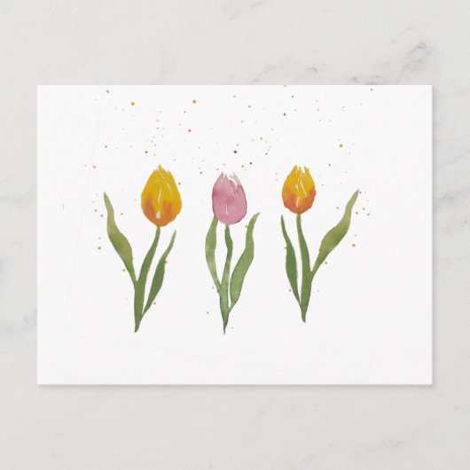 Aquarell Tulpen Postkarte (Vorderseite)