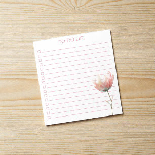 Aquarell-Tulpen-To-Do-Liste Modern Boho Chic Notizblock