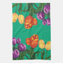 Aquarell-Tulpenfelder-Küchentücher