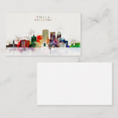 Aquarell-Tulsa-Skyline Visitenkarte (Vorne/Hinten)