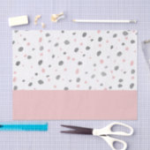 Aquarell-Tupfenmuster des Babyrosas graues Seidenpapier (Handwerk)