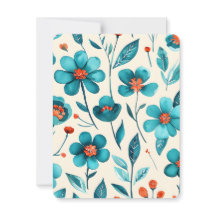 Aquarell Türkis Blumen