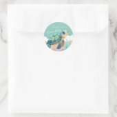 Aquarell Turtle Ocean Beach Geburtstag Vielen Dank Runder Aufkleber (Tasche)