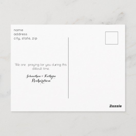 Aquarell Twig Denken Sie an Sie Postkarte (Rückseite)