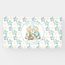 Aquarell Twin Boys Babydusche | Oh, Jungs!