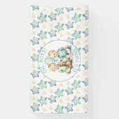 Aquarell Twin Boys Babydusche | Oh, Jungs! Banner (Vertikal)