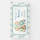 Aquarell Twin Boys Babydusche | Oh, Jungs! Banner (Vertikal)