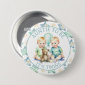 Aquarell Twin Boys Babyduschtücher für Kinder Button (Vorne & Hinten)