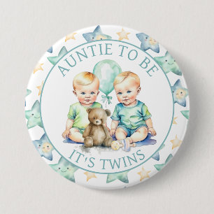 Aquarell Twin Boys Babyduschtücher für Kinder Button