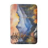 Aquarell über schneebedeckte Berge Badematte (Vorderseite Vertikal)