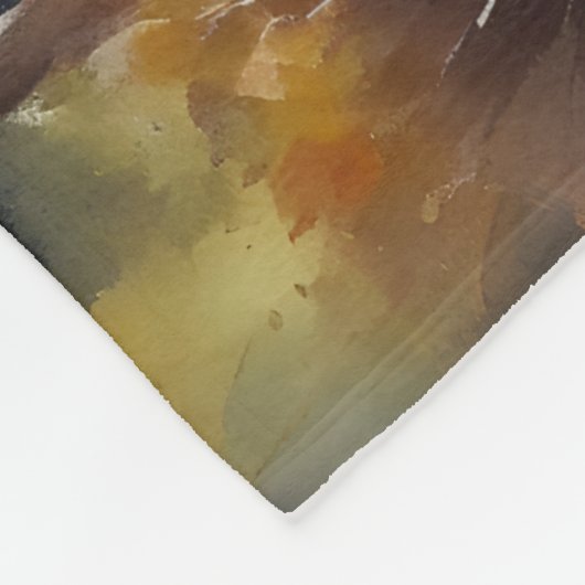 Aquarell über schneebedeckte Berge Fleecedecke (Ecke)