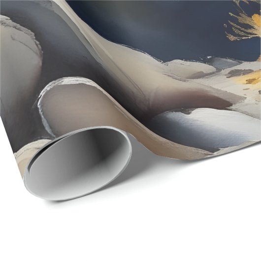 Aquarell über schneebedeckte Berge Geschenkpapier (Rolleneckpunkt)