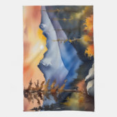 Aquarell über schneebedeckte Berge Geschirrtuch (Vertikal)