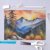 Aquarell über schneebedeckte Berge Seidenpapier (Handwerk)