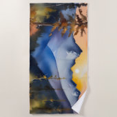 Aquarell über schneebedeckte Berge Strandtuch (Vorderseite)