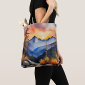 Aquarell über schneebedeckte Berge Tasche (Von Nahem)