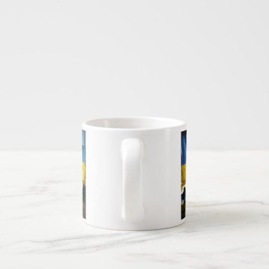 Aquarell Ukrainische Schlachtflagge Espresso Tasse (Rückseite)