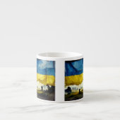 Aquarell Ukrainische Schlachtflagge Espresso Tasse (Vorderseite)