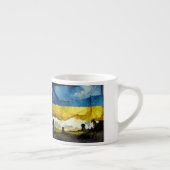 Aquarell Ukrainische Schlachtflagge Espresso Tasse (Rechts)