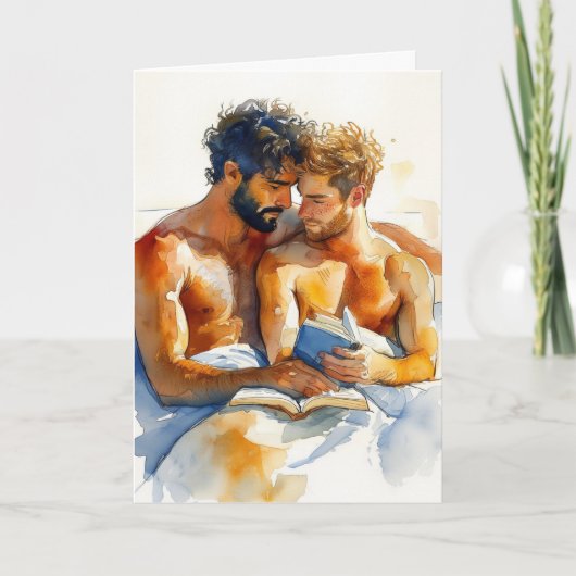 Aquarell-Umarmen mit Buch Karte (Vorderseite)