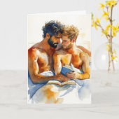 Aquarell-Umarmen mit Buch Karte (Gelbe Blume)